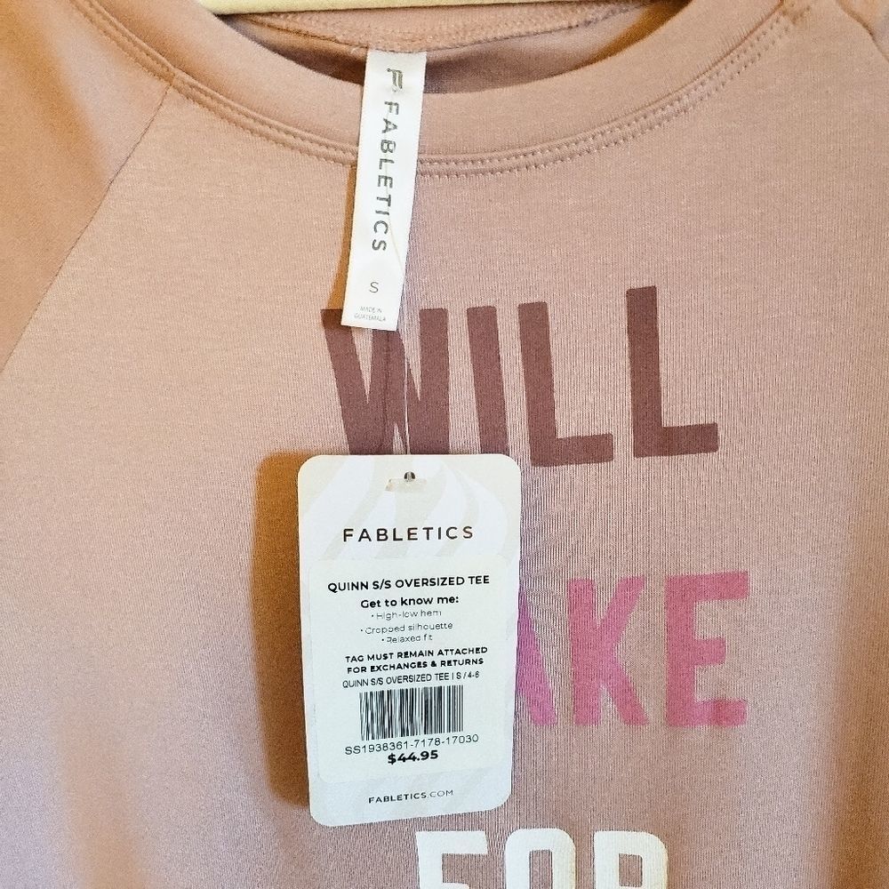 NWT FABLETICS Will Wake For Brunch Graphic Tee S - Picture 5 of 7